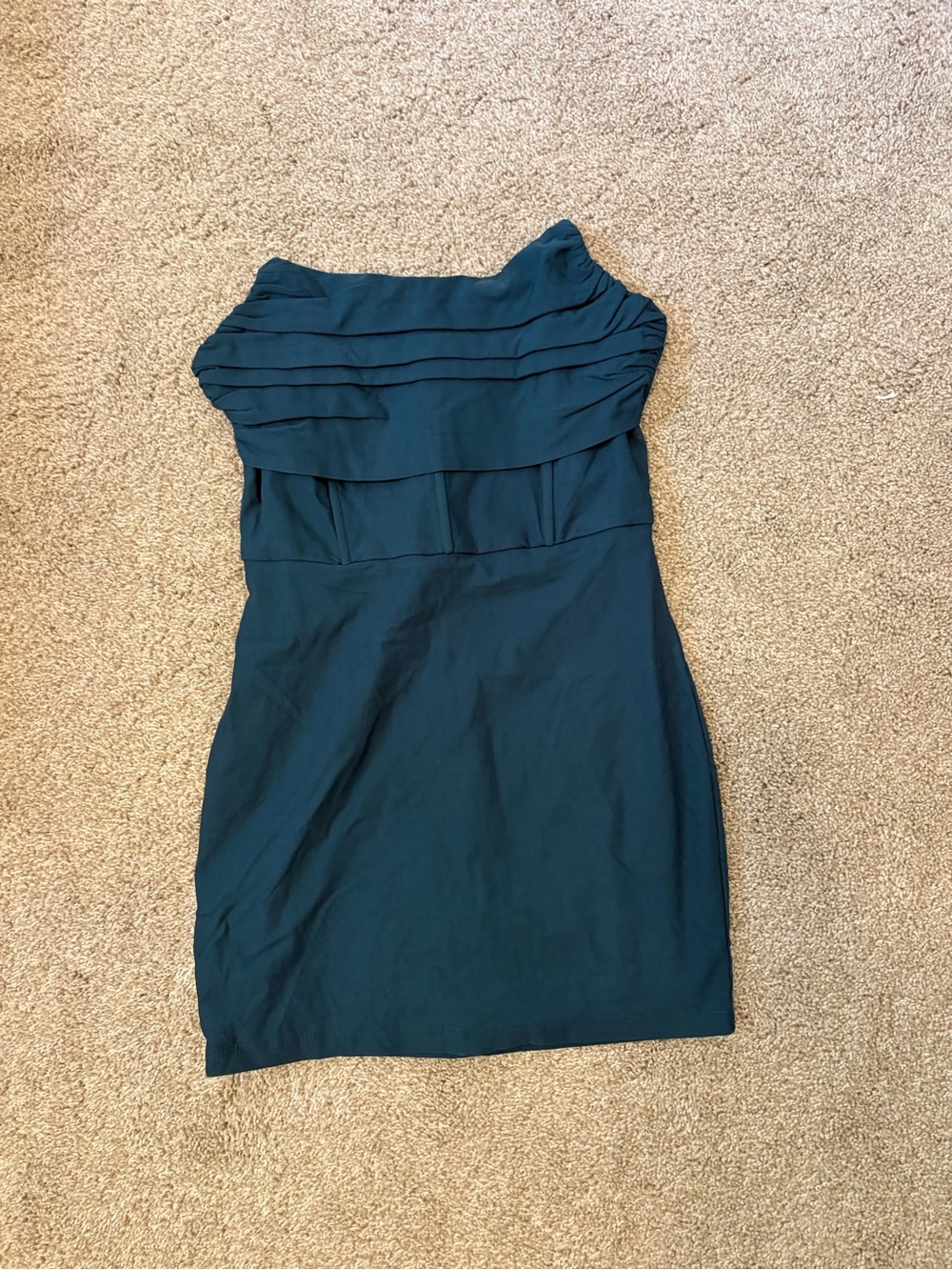 BlueBlush Off-Shoulder Teal Sheath Dress with Layered Bodice